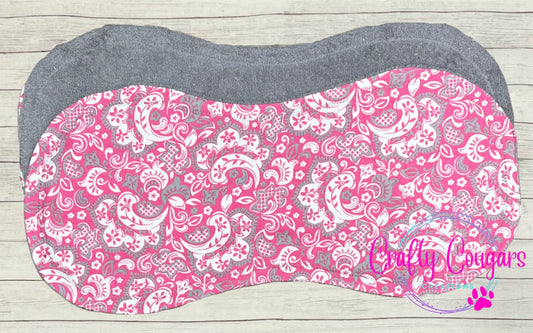 Pink & Gray Paisley Burp Rag