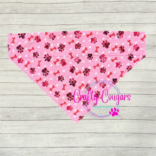 Pink Paw Prints Pet Bandana