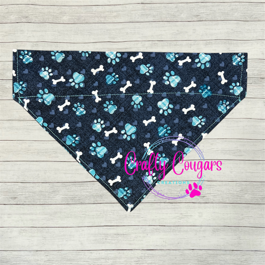 Blue Paw Prints Pet Bandana