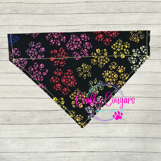Multi-Colored Paw Prints Pet Bandana