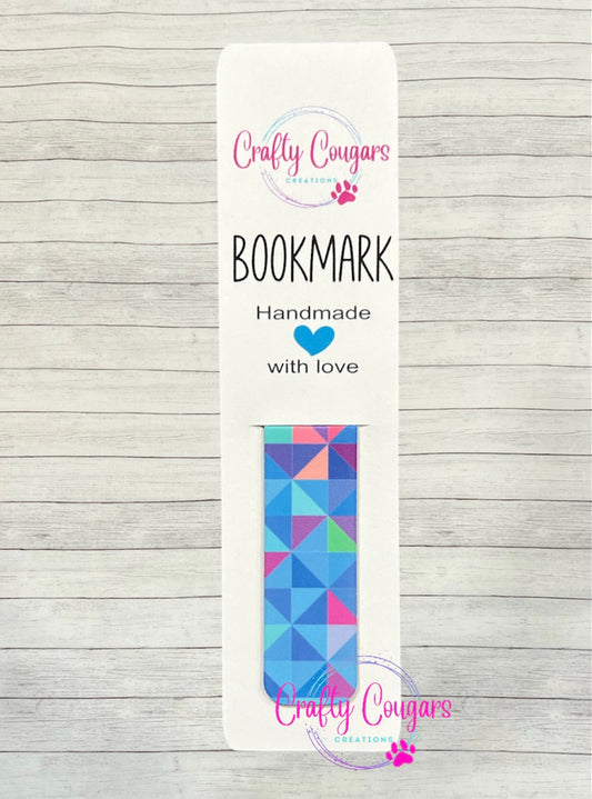 Blue Geometric Bookmark