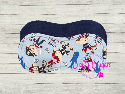 Pirate Monkeys Burp Rag
