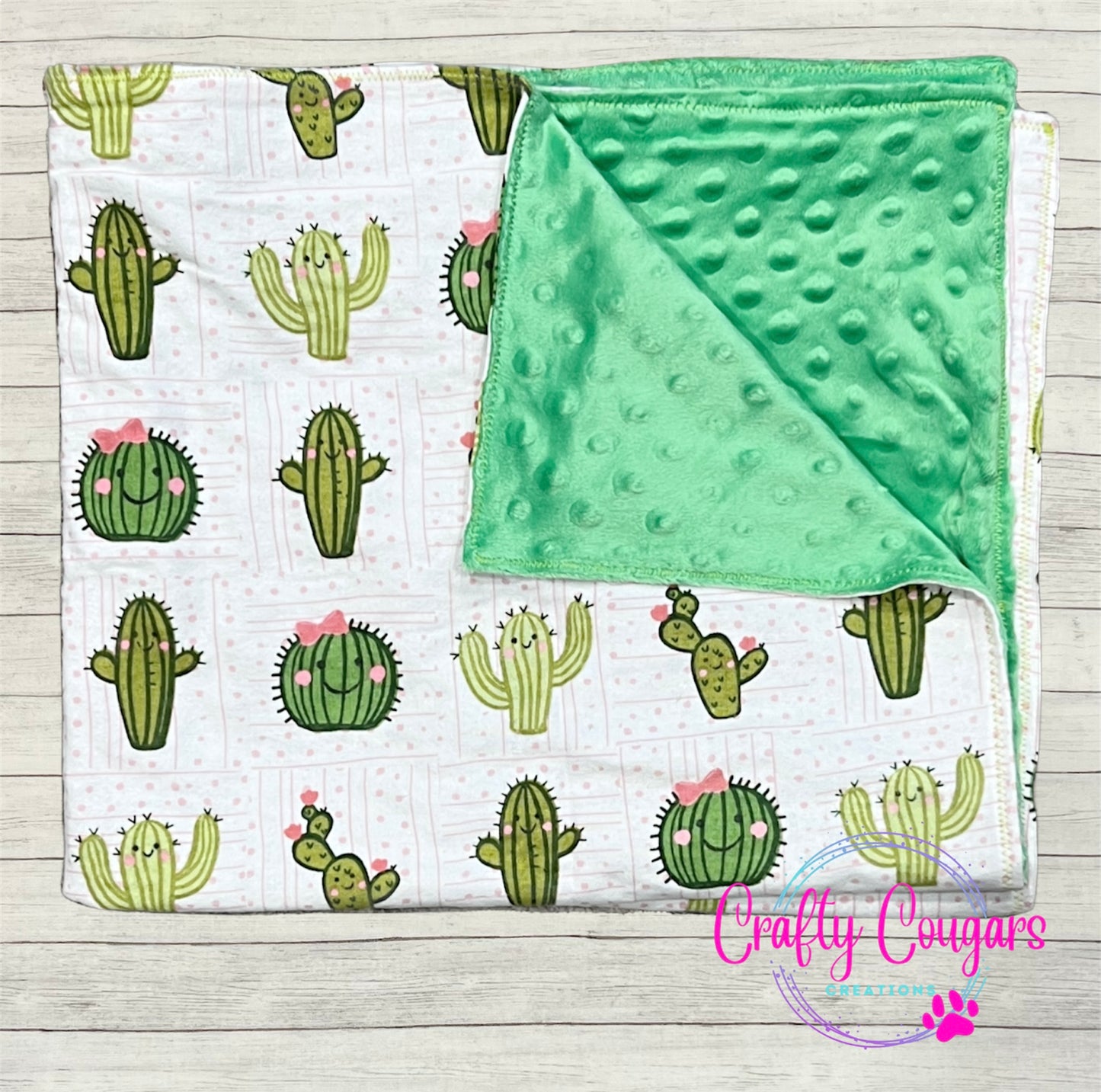 Smiling Cactus Baby Blanket