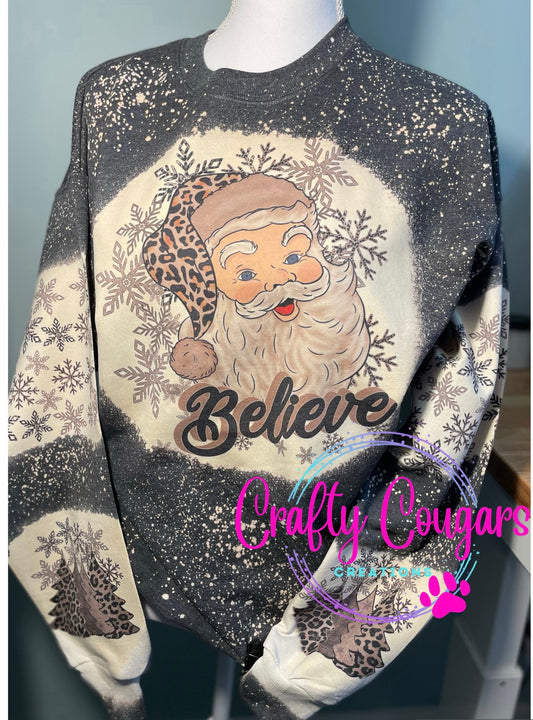 Leopard Believe in Santa Sweatshirt