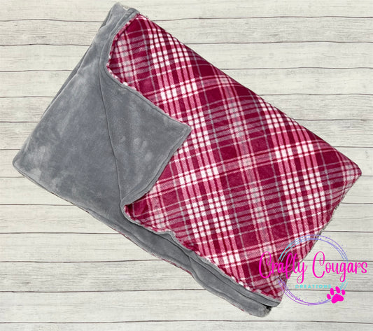 Purple Plaid Luxe Fleece Blanket