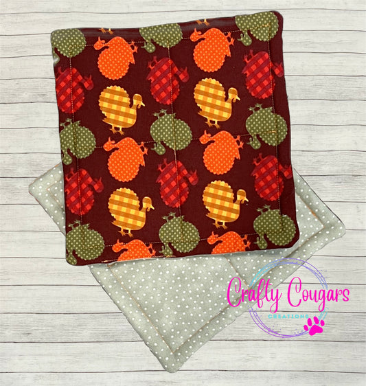 Plaid Turkeys Pot Holder